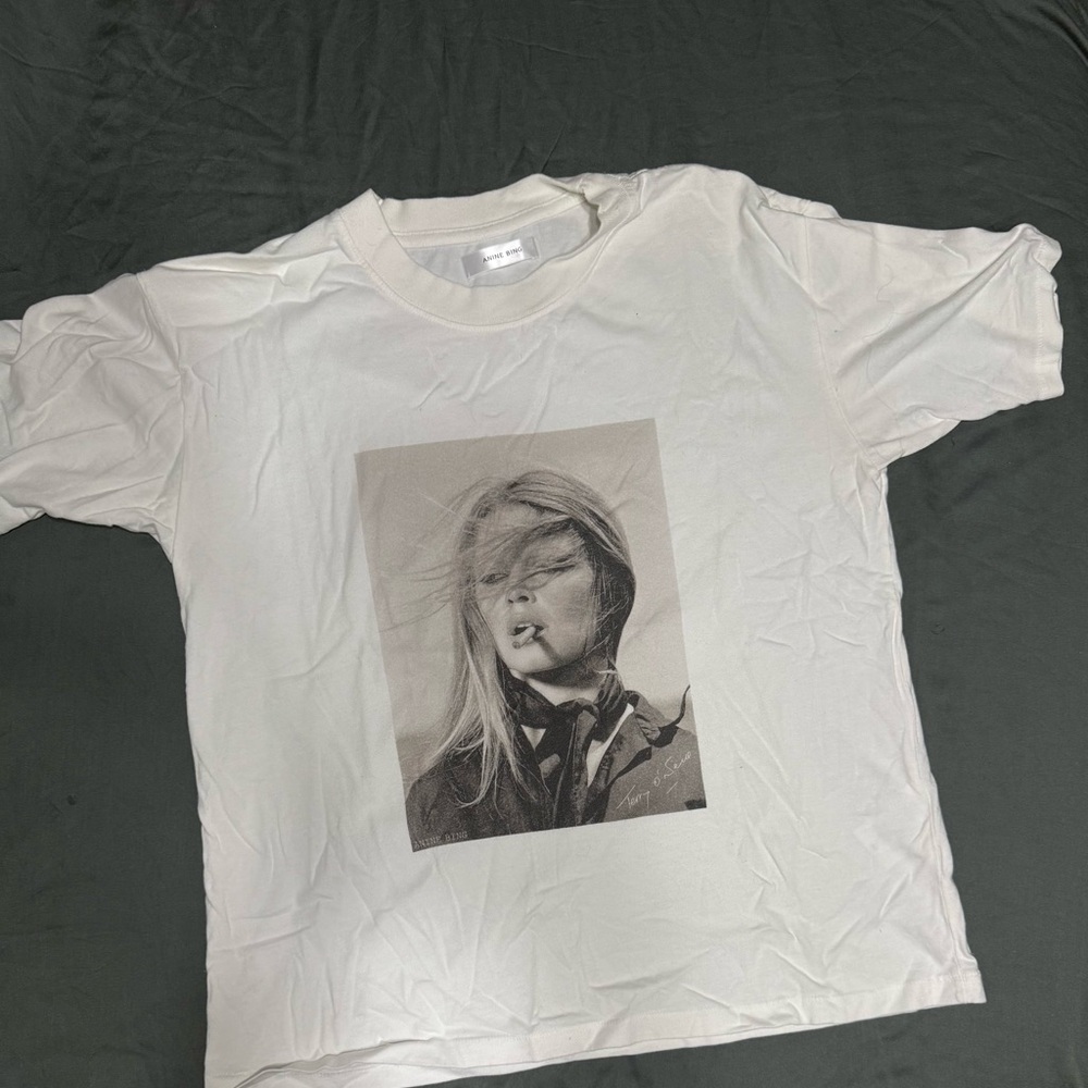 Anine Bing White Graphic Tee